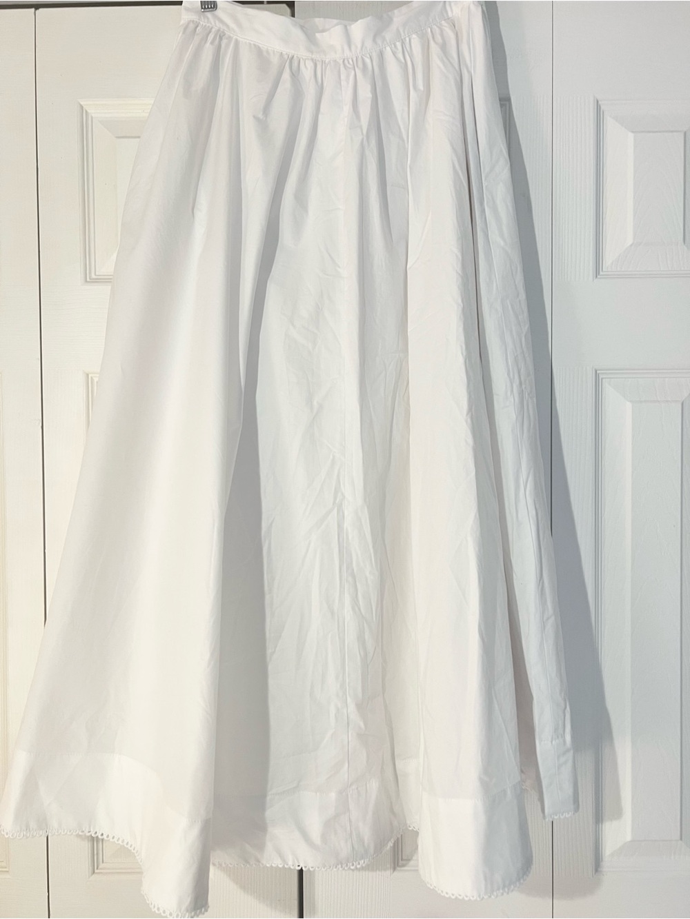 Zara White Cotton Poplin Full A-line Midi Skirt. Button Front. S NWT - Picture 9 of 13